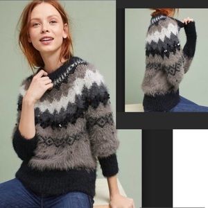 Anthropologie Sleeping On The Snow Beaded Sweater